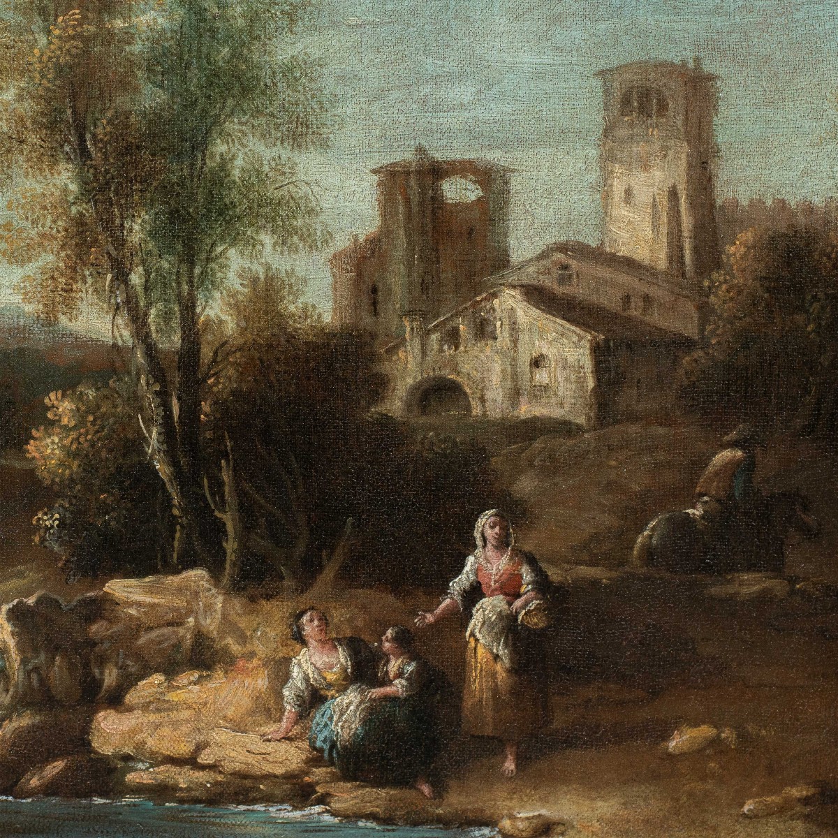 Giuseppe Zais (Forno di Canale 1709 - Treviso 1784) - Paesaggio con pastorelle.-photo-2