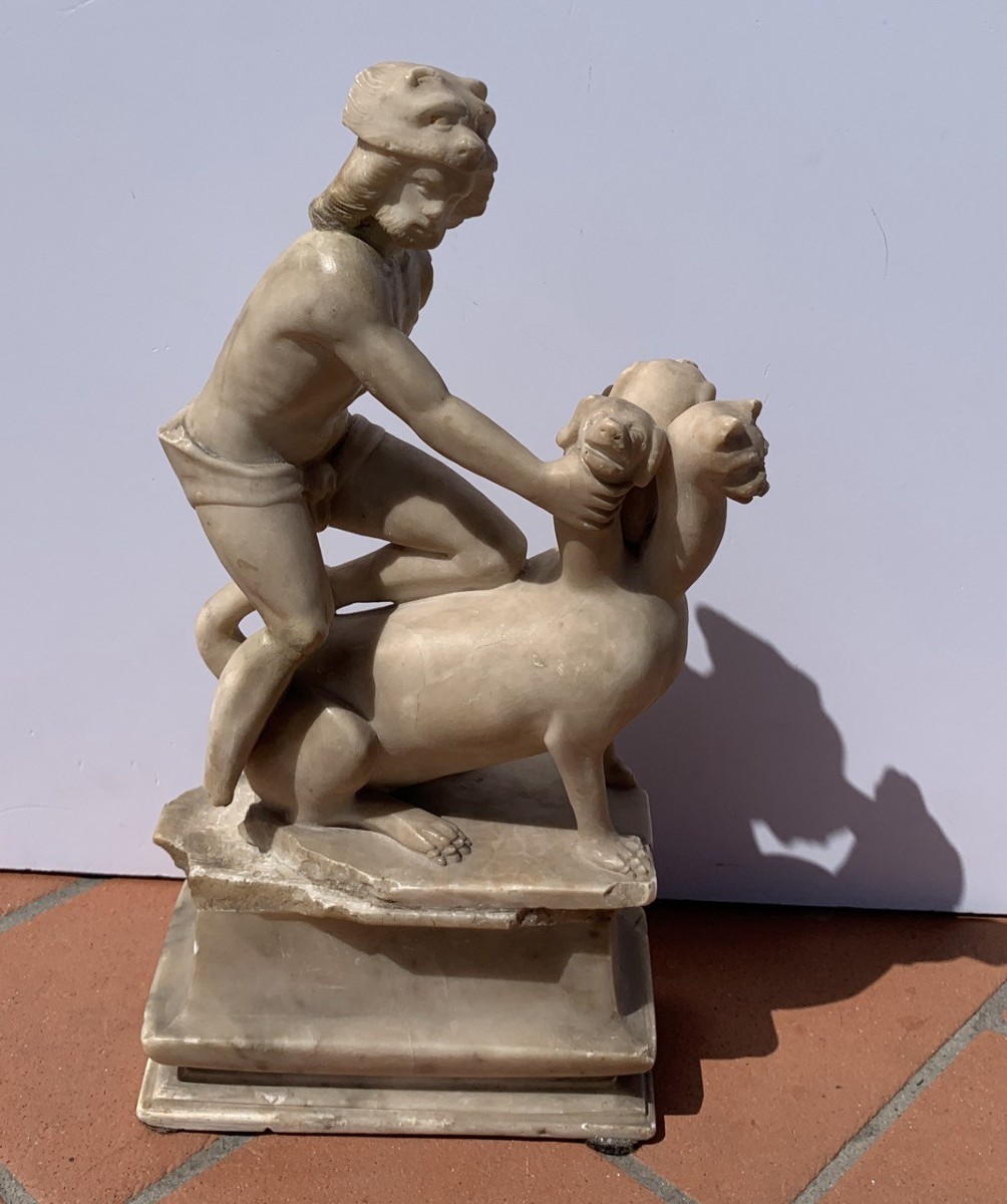Scultore italiano (XVII secolo) - Ercole e Cerbero.-photo-4
