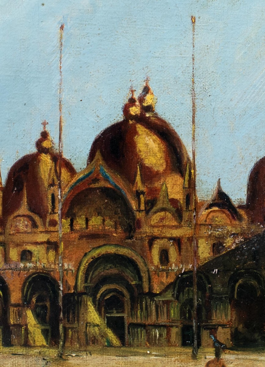 Pittore veneziano (fine XIX - inizi XX secolo) - Venezia, veduta di Piazza San Marco.-photo-1