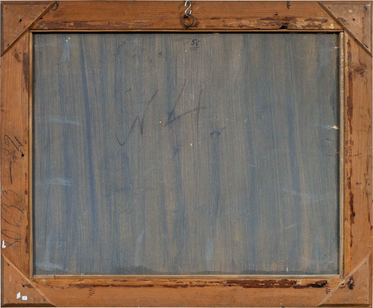 Pittore veneziano (inizi del XX secolo) - Canale veneziano con ponte e palazzo gotico. -photo-3