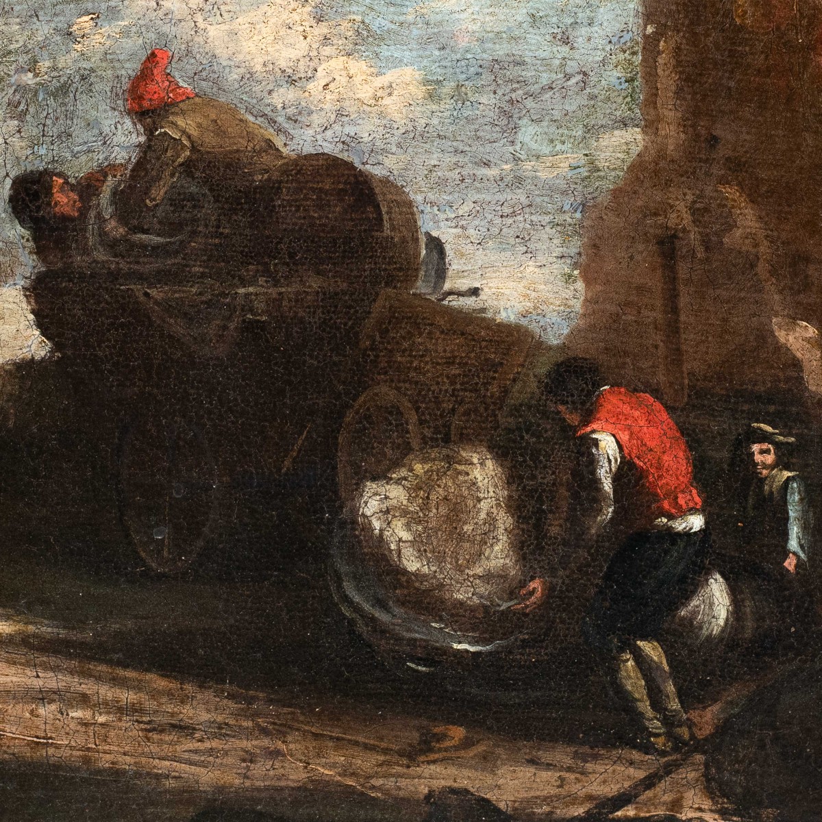 Pittore romano (XVIII sec.) - Paesaggio con viandanti.-photo-2