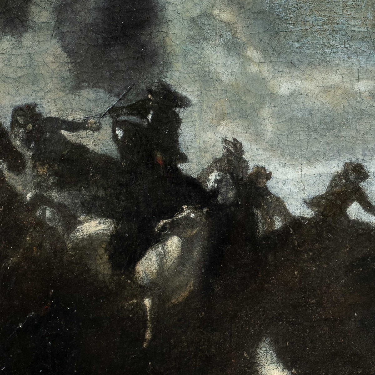 Cerchia di Jacques Courtois, detto il Borgognone (XVII sec.) - Battaglia cavalleresca.-photo-2