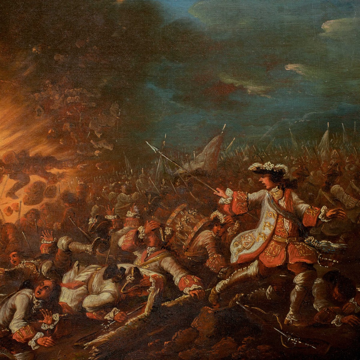 Christian Ludwig Freiherr von Löwenstern (XVIII sec.) - Scontro tra fanterie con un'esplosione.-photo-2