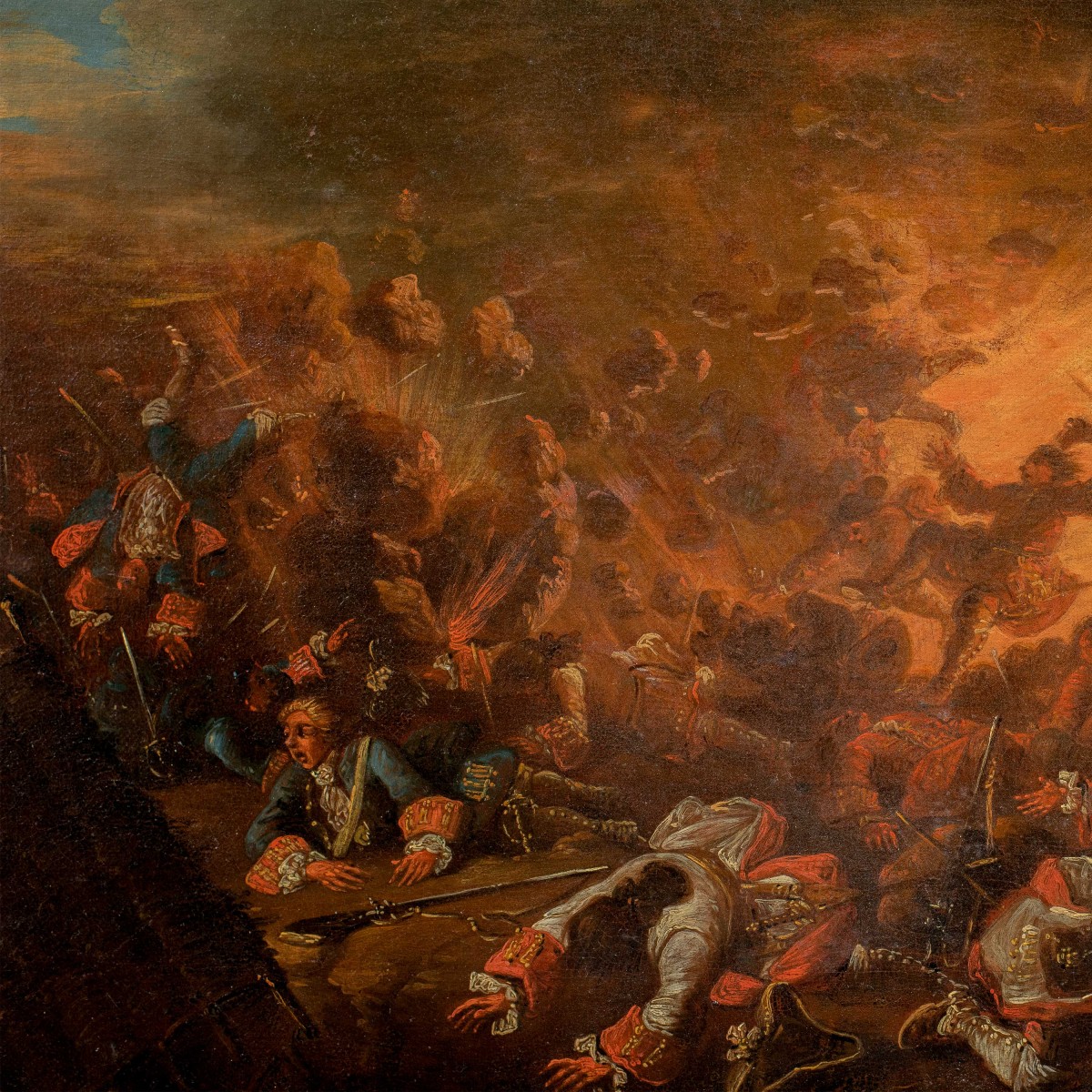 Christian Ludwig Freiherr von Löwenstern (XVIII sec.) - Scontro tra fanterie con un'esplosione.-photo-3