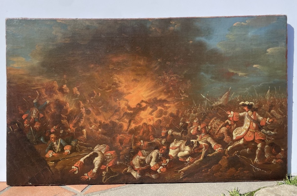 Christian Ludwig Freiherr von Löwenstern (XVIII sec.) - Scontro tra fanterie con un'esplosione.-photo-1