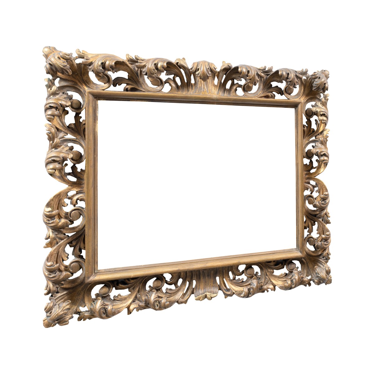 Cornice in legno intagliato e dorato. Italia, XIX secolo.-photo-2