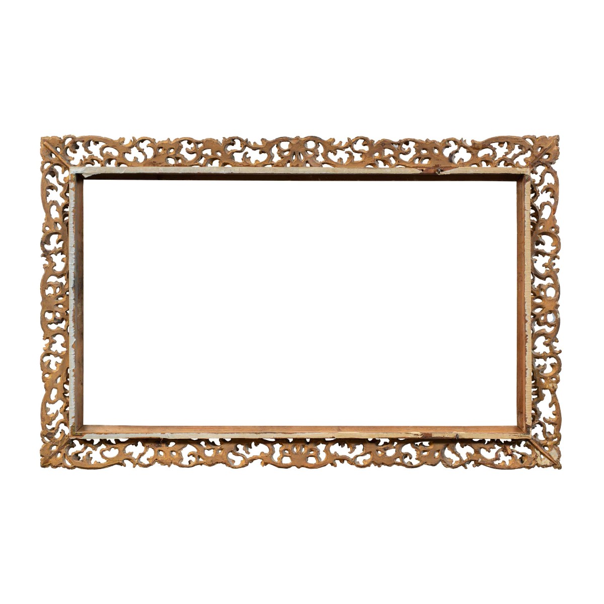 Cornice in legno intagliato e dorato. Toscana, XIX secolo.-photo-4
