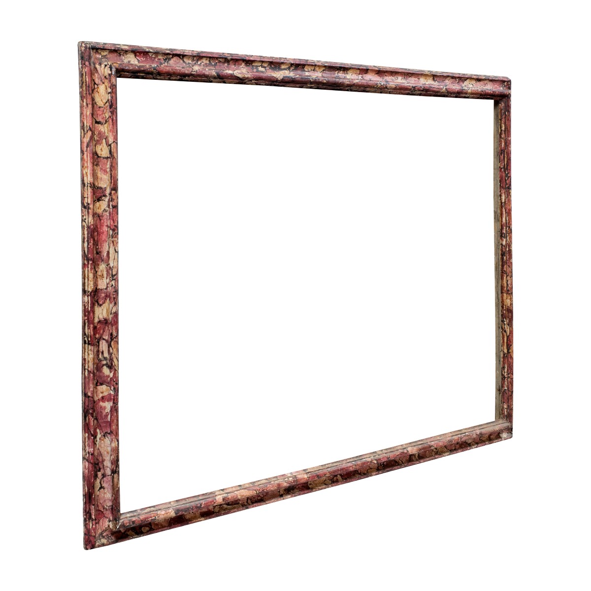 Cornice in legno laccato e dipinto a finto marmo. Italia, XVII secolo.-photo-3