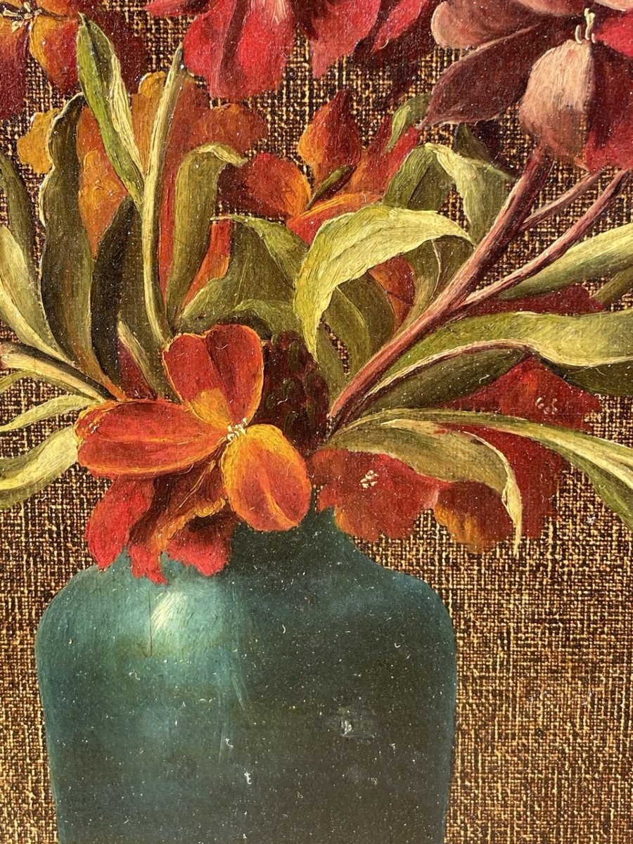 Pittore europeo (XIX-XX secolo) - Natura morta con fiori.-photo-2