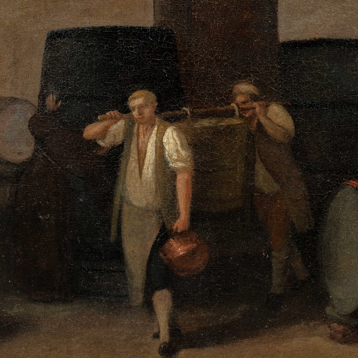 Pittore italiano (XVIII secolo) - Interno di cantina durante la vendemmia. -photo-2