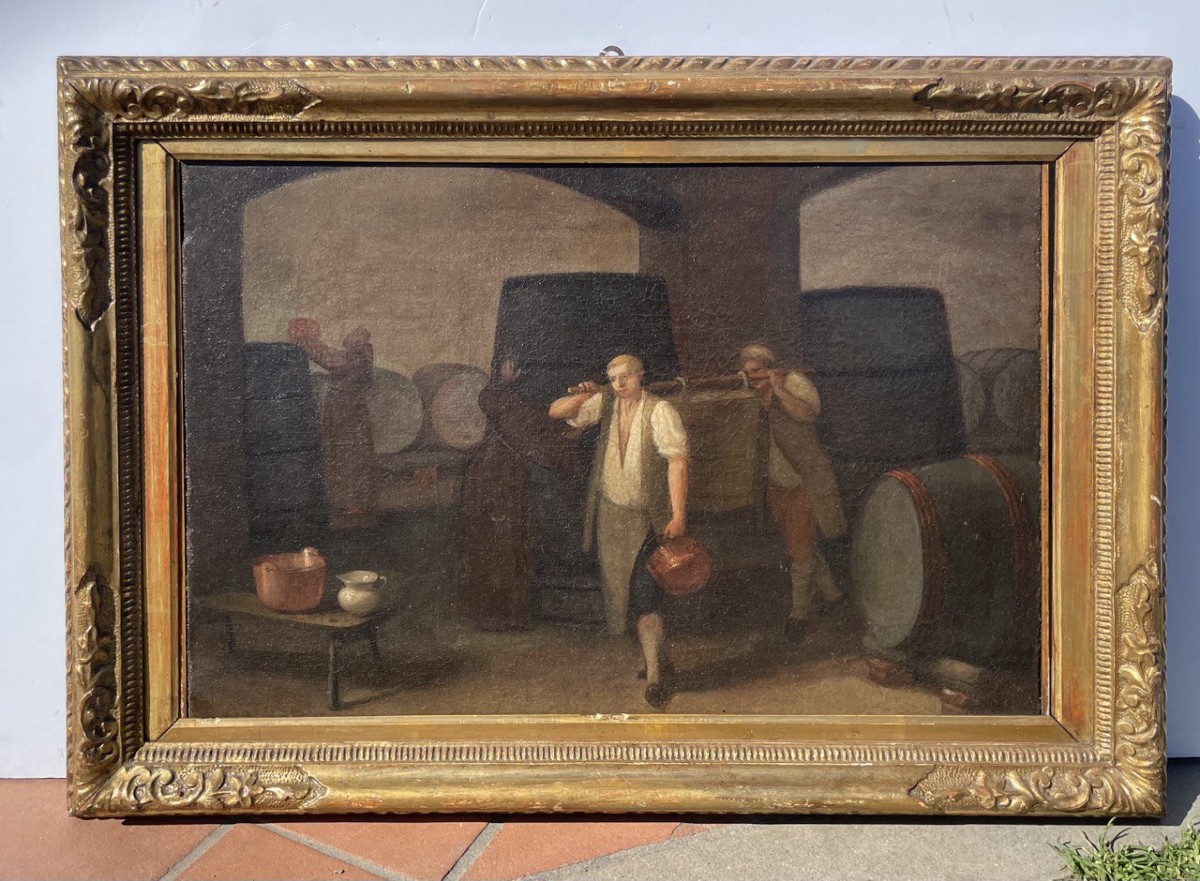 Pittore italiano (XVIII secolo) - Interno di cantina durante la vendemmia. -photo-4