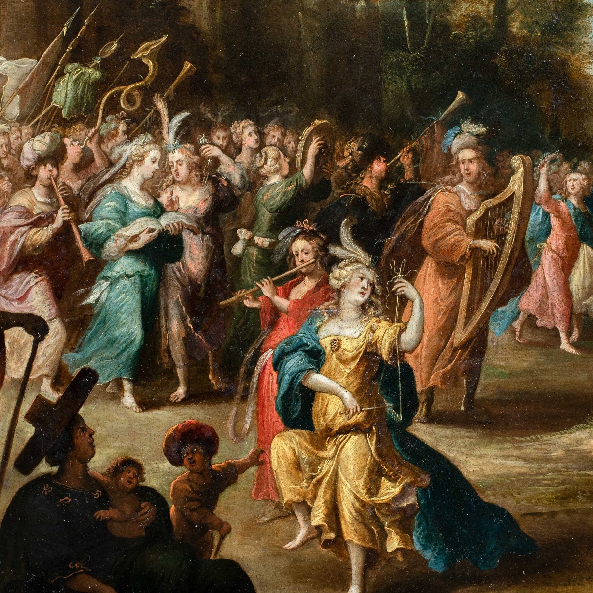 Pauwels Casteels (Anversa 1625 ca. - 1697) - Trionfo di Davide. -photo-2