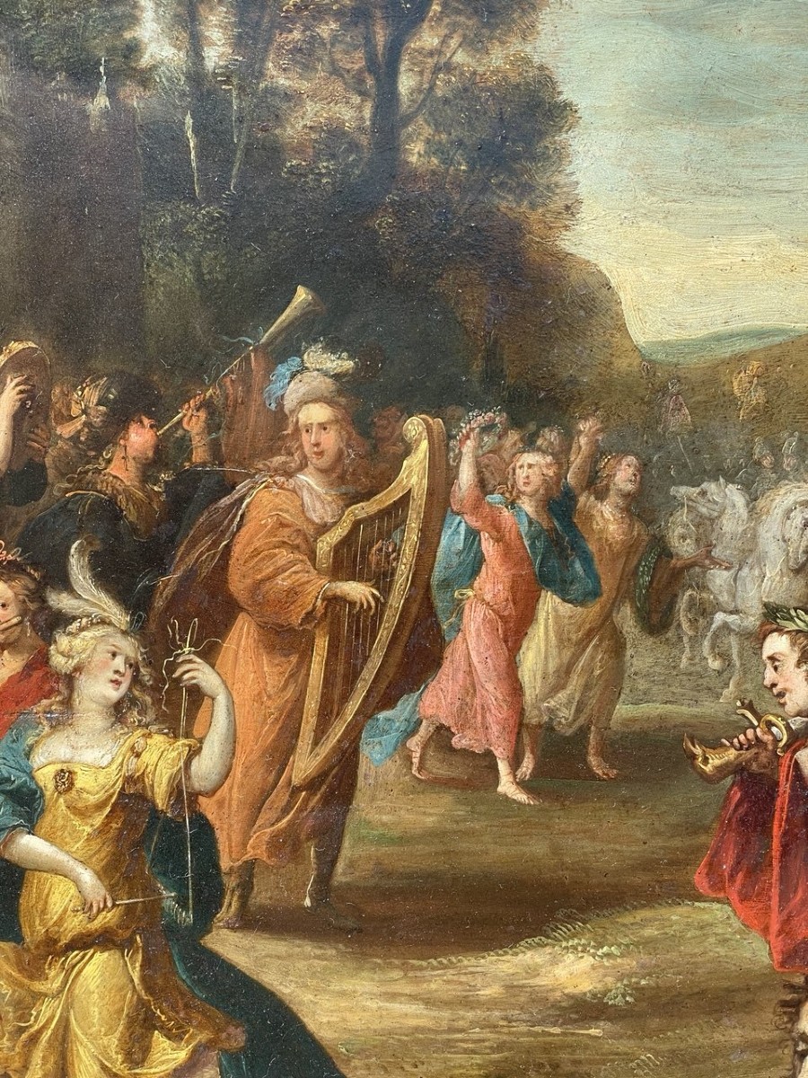 Pauwels Casteels (Anversa 1625 ca. - 1697) - Trionfo di Davide. -photo-2