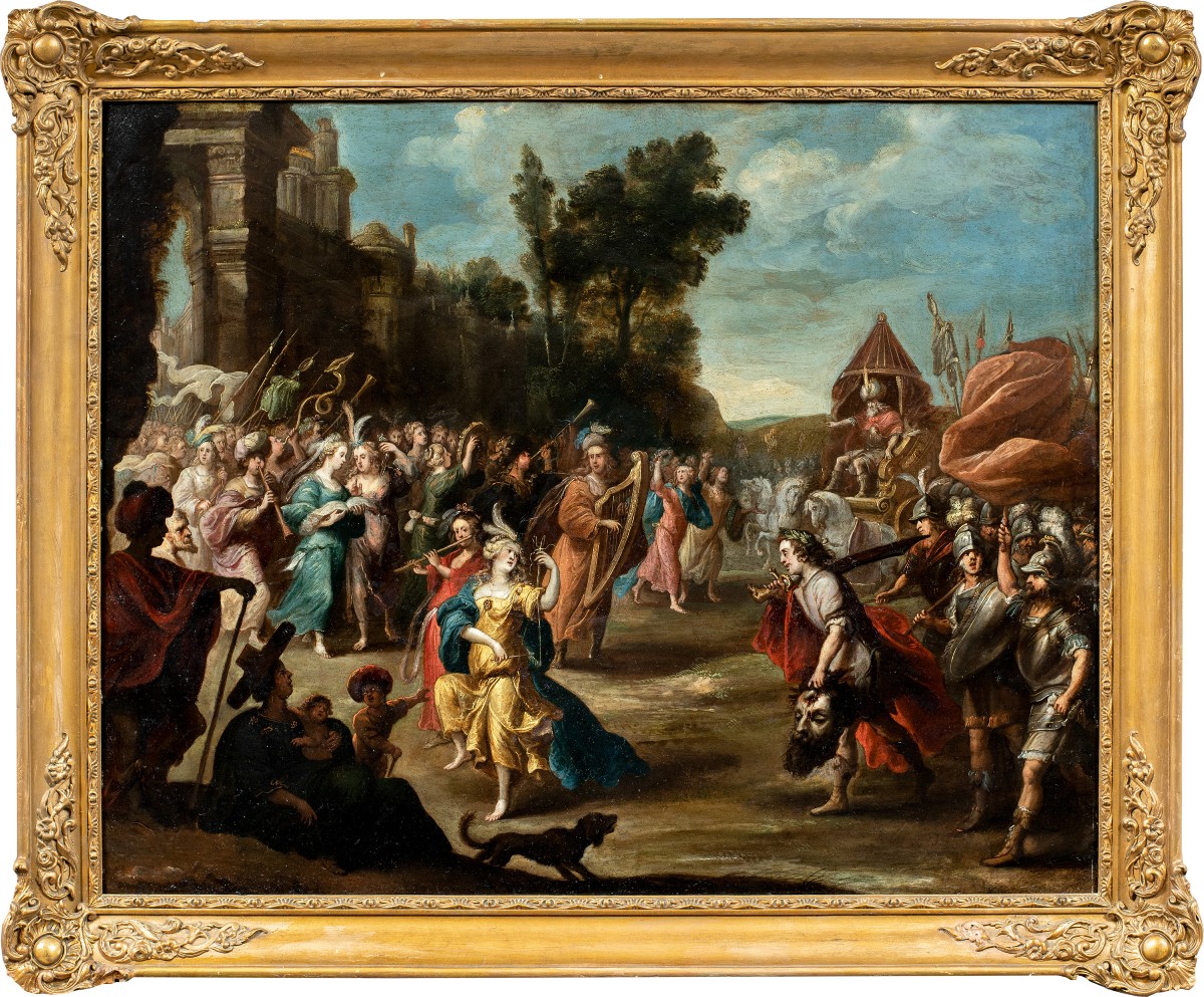 Pauwels Casteels (Anversa 1625 ca. - 1697) - Trionfo di Davide. 