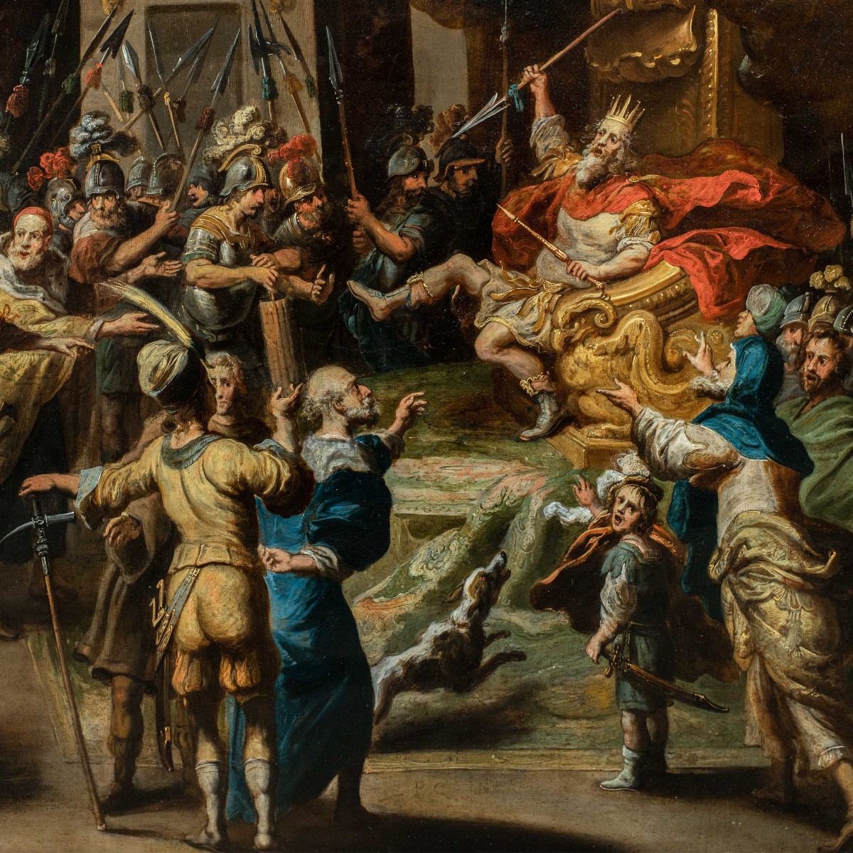 Pauwels Casteels (Anversa 1625 ca. - 1697) - Davide davanti a re Saul.-photo-2