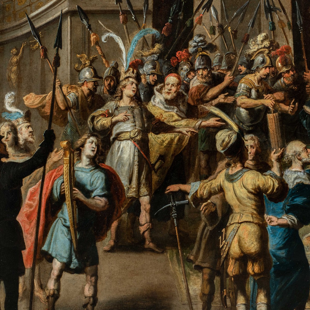 Pauwels Casteels (Anversa 1625 ca. - 1697) - Davide davanti a re Saul.-photo-3