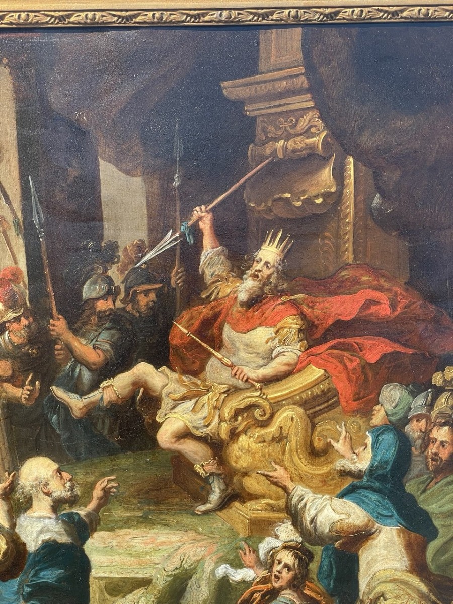 Pauwels Casteels (Anversa 1625 ca. - 1697) - Davide davanti a re Saul.-photo-3