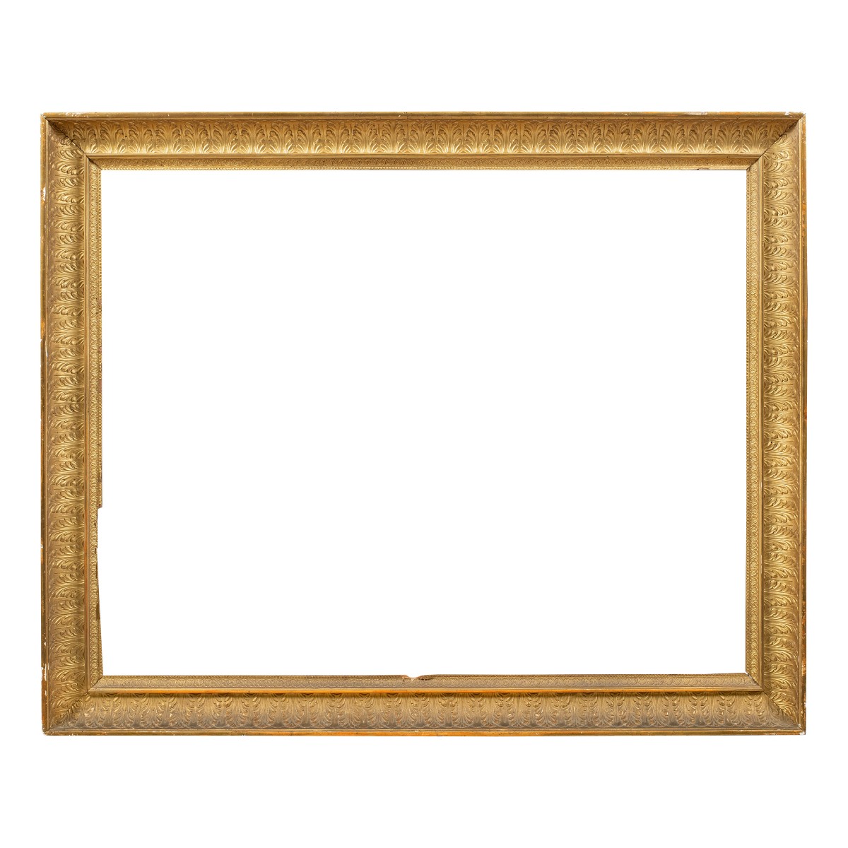 Cornice neoclassica in legno intagliato e dorato. Toscana, inizio XIX secolo.