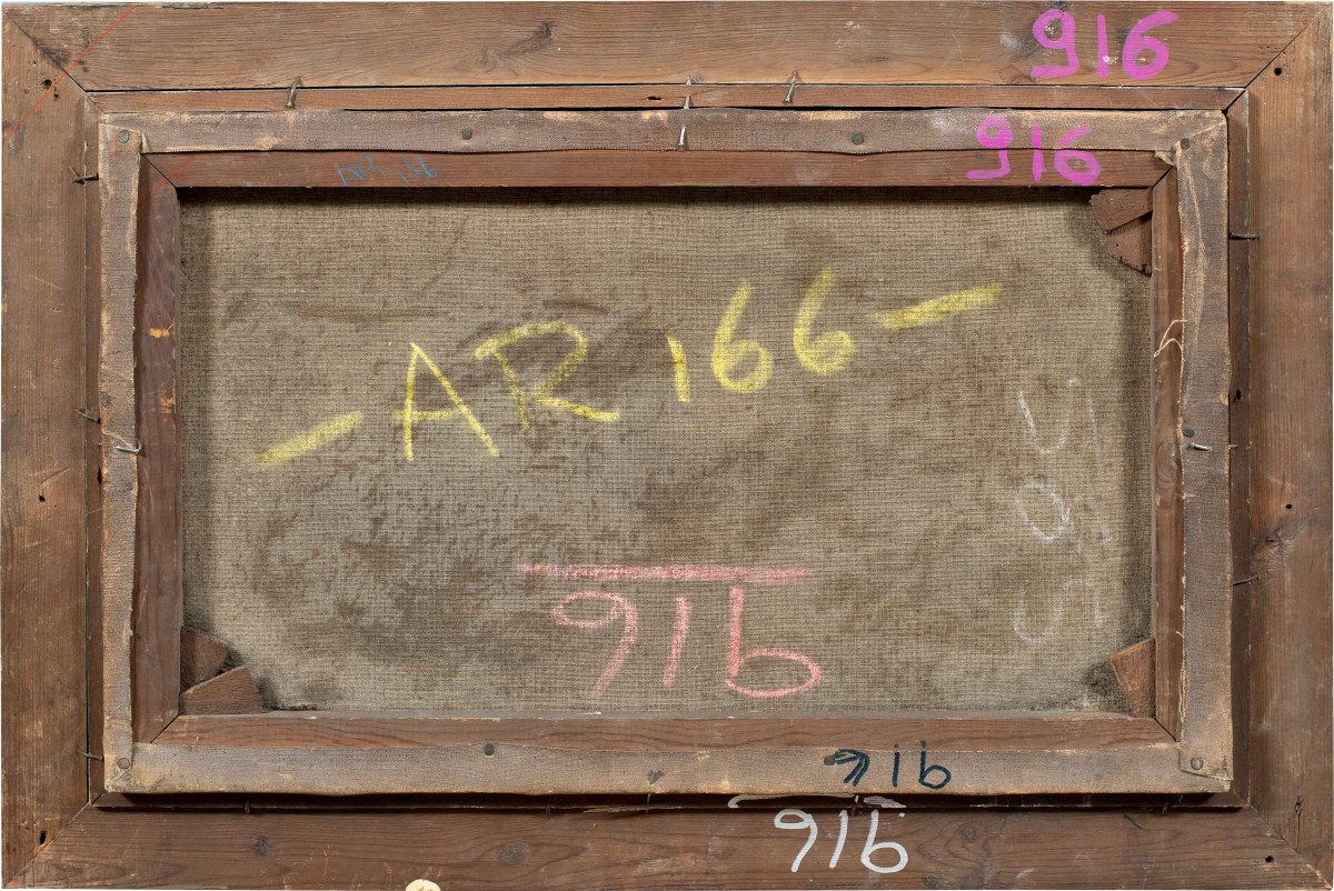 Pittore nordeuropeo (XIX-XX secolo) - Paesaggio fluviale con rocce e casolare.-photo-3