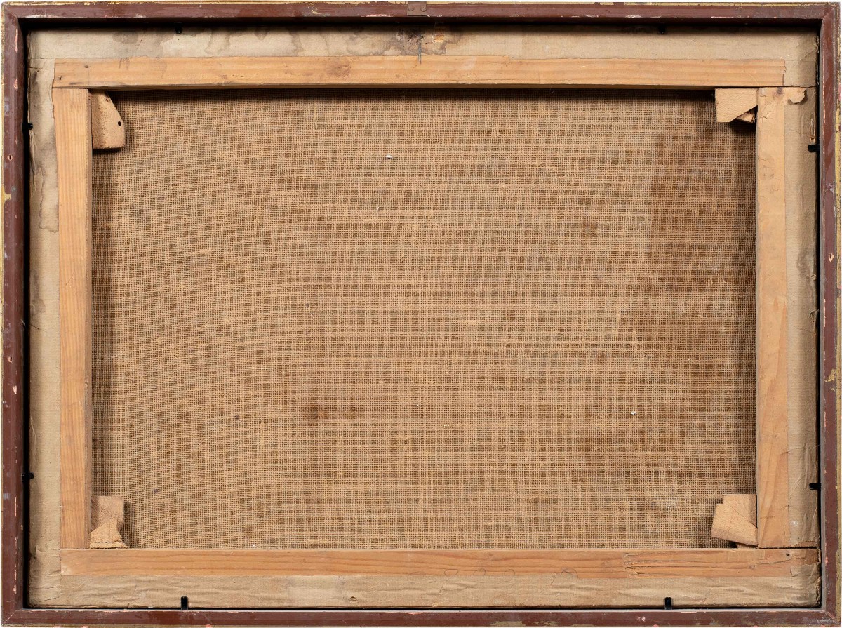 Pittore britannico (XIX - XX secolo) - Paesaggio lacustre alpino con rimessa per barche.-photo-4