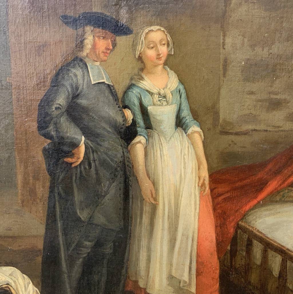 Pittore francese (XVIII sec.) - L'Allusione del Soffietto.-photo-3