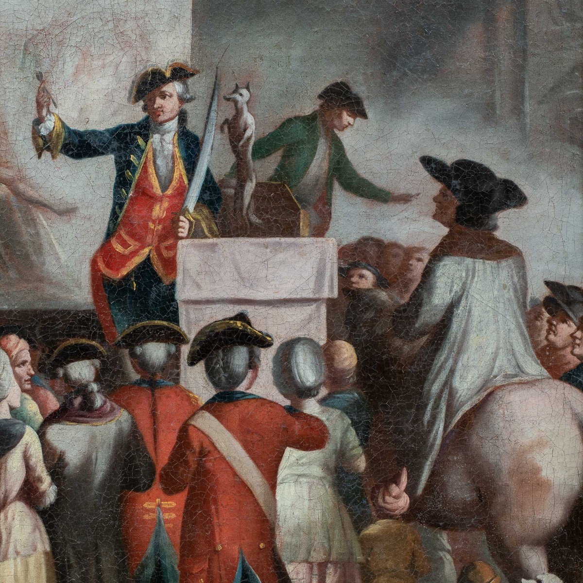 Pittore italiano (XVIII sec.) - Spettacolo di piazza con il ciarlatano.-photo-2