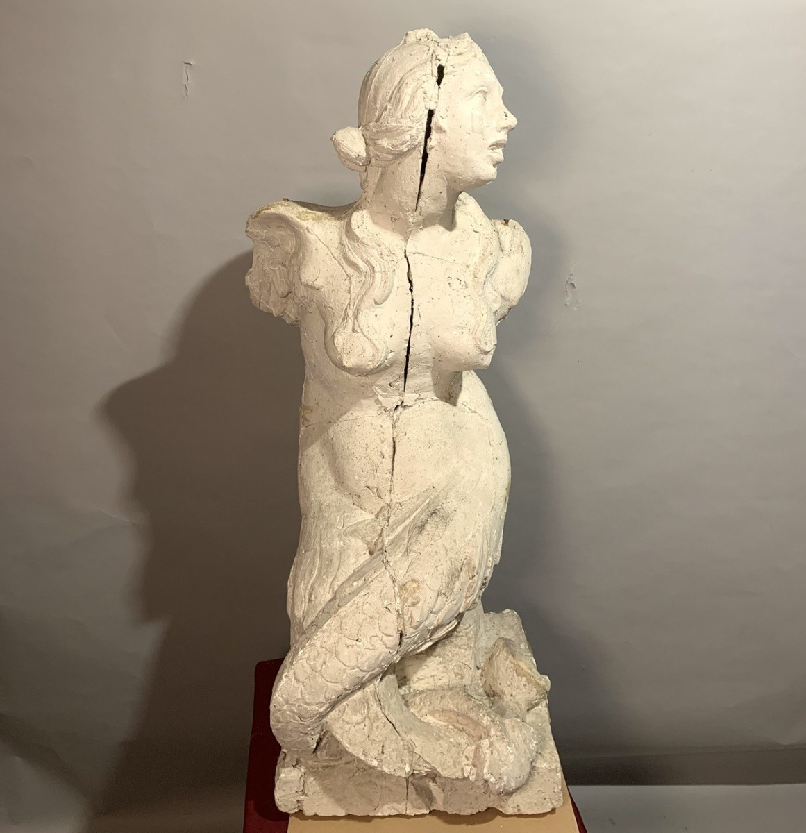 Scultore italiano (XVII secolo) - Coppia di sirene alate bicaudate.-photo-1