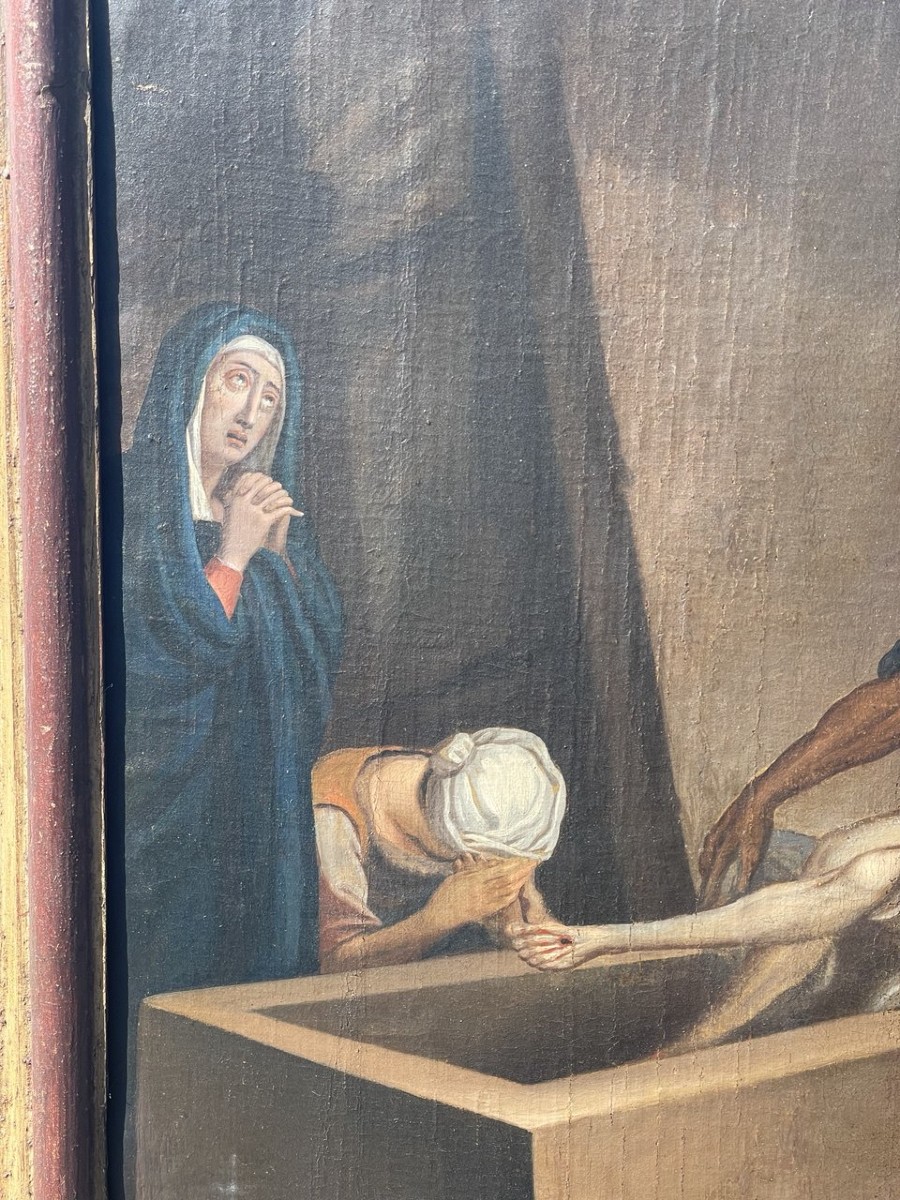 Pittore italiano (XVII secolo) - Deposizione nel sepolcro.-photo-2