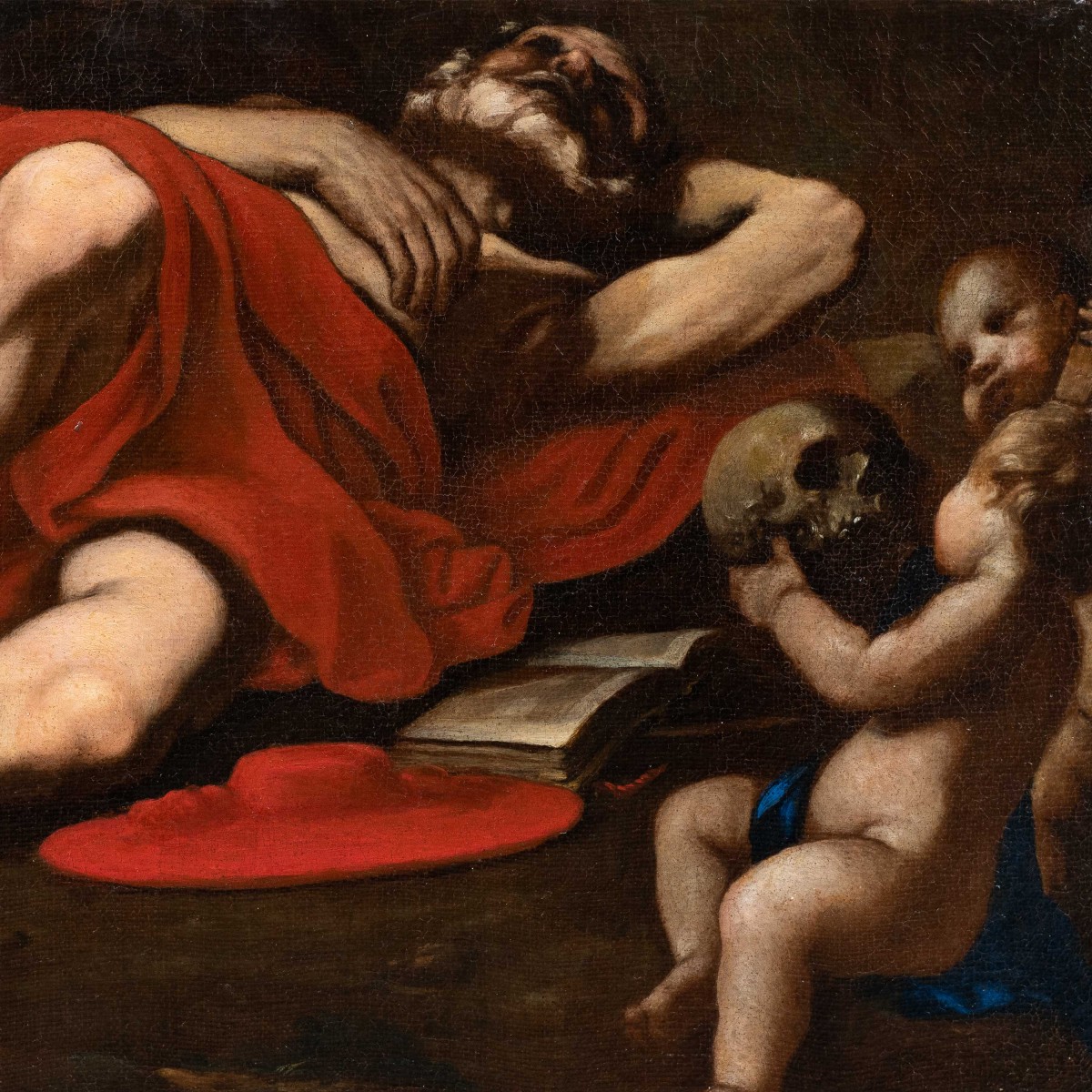 Pittore caravaggesco (XVII sec.) - San Girolamo.-photo-2