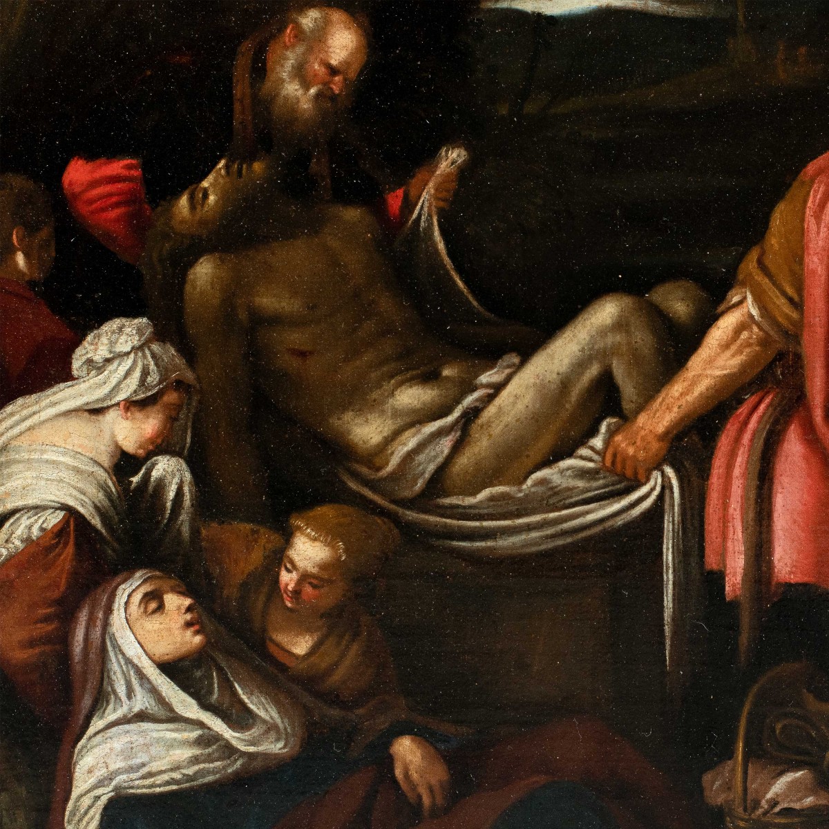 Bottega di Jacopo Bassano (Bassano del Grappa 1510 ca.-1592) - Trasporto di Cristo al Sepolcro.-photo-2