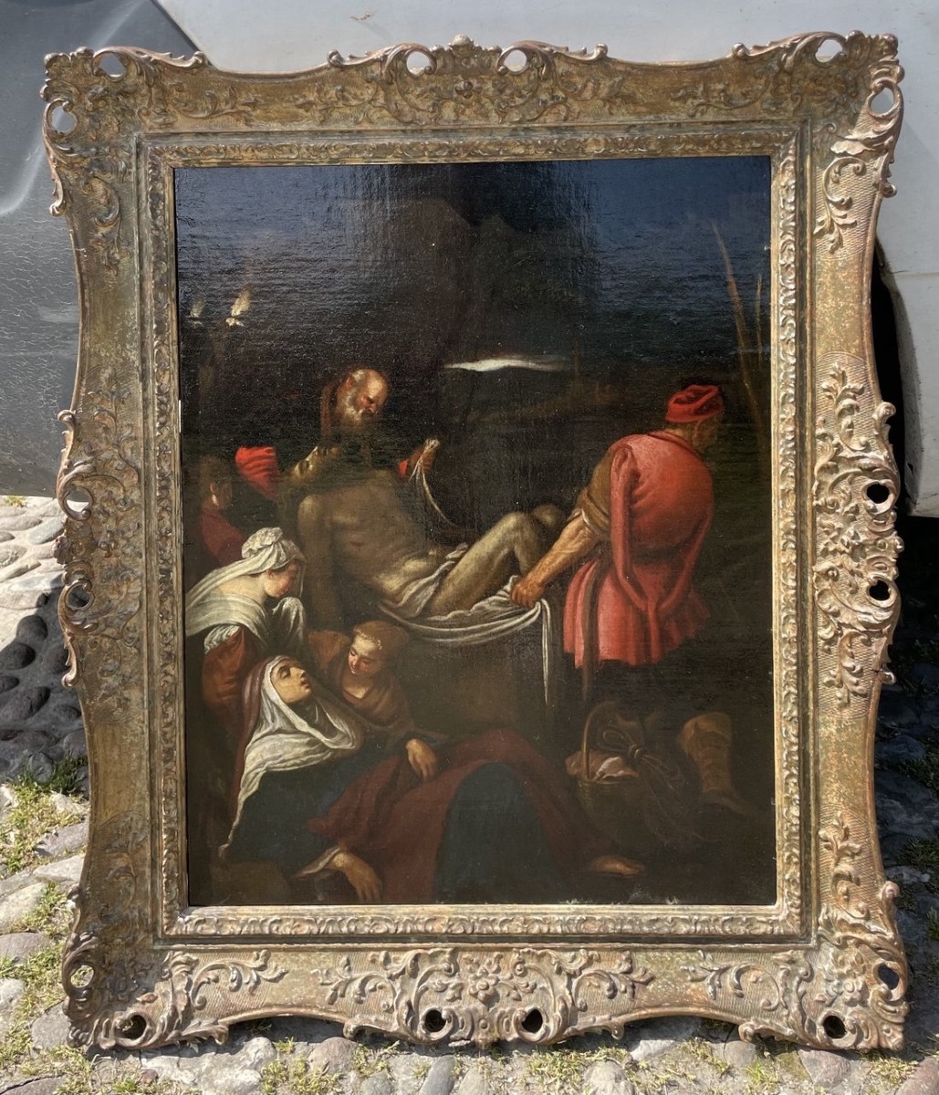 Bottega di Jacopo Bassano (Bassano del Grappa 1510 ca.-1592) - Trasporto di Cristo al Sepolcro.-photo-1