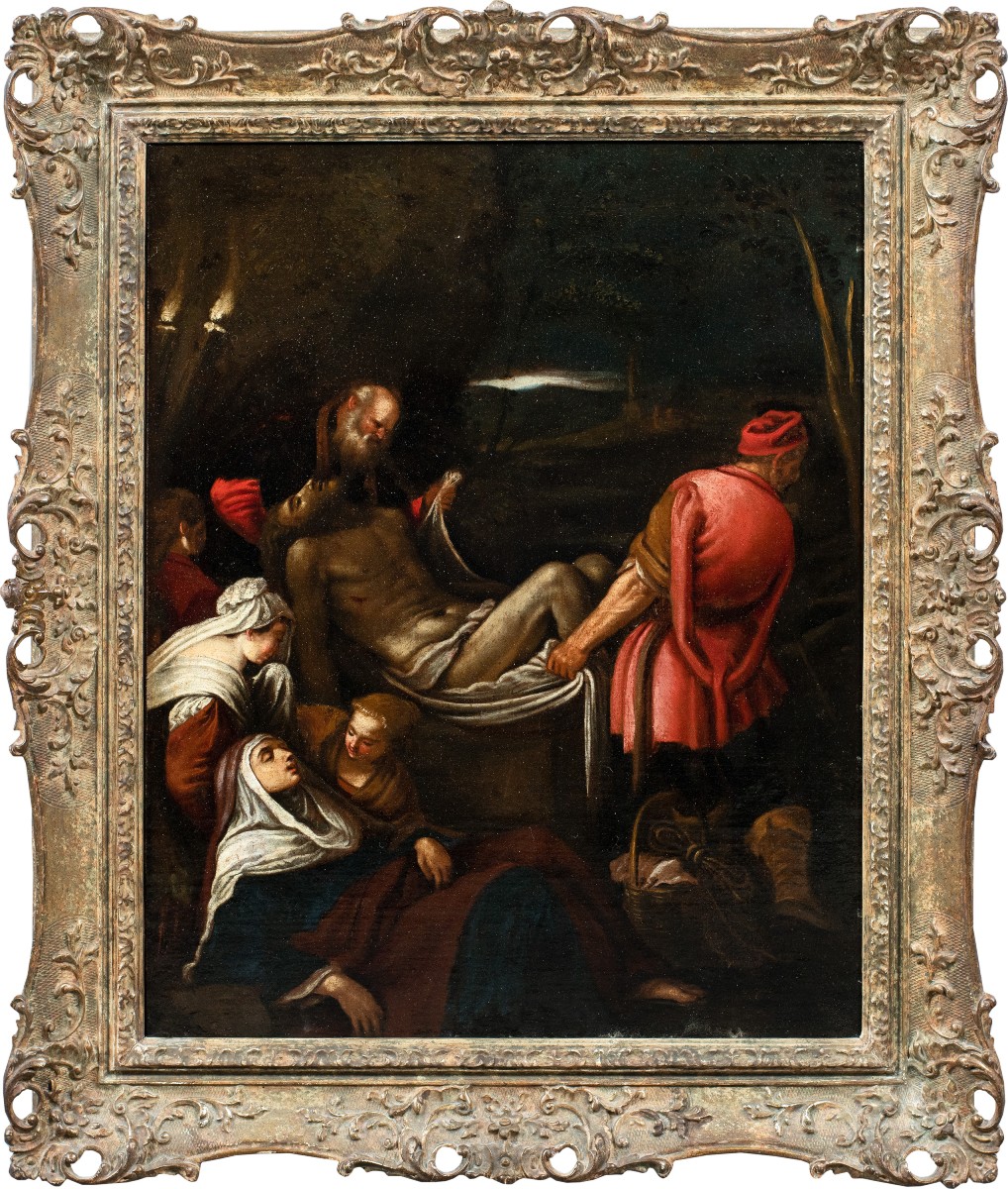 Bottega di Jacopo Bassano (Bassano del Grappa 1510 ca.-1592) - Trasporto di Cristo al Sepolcro.