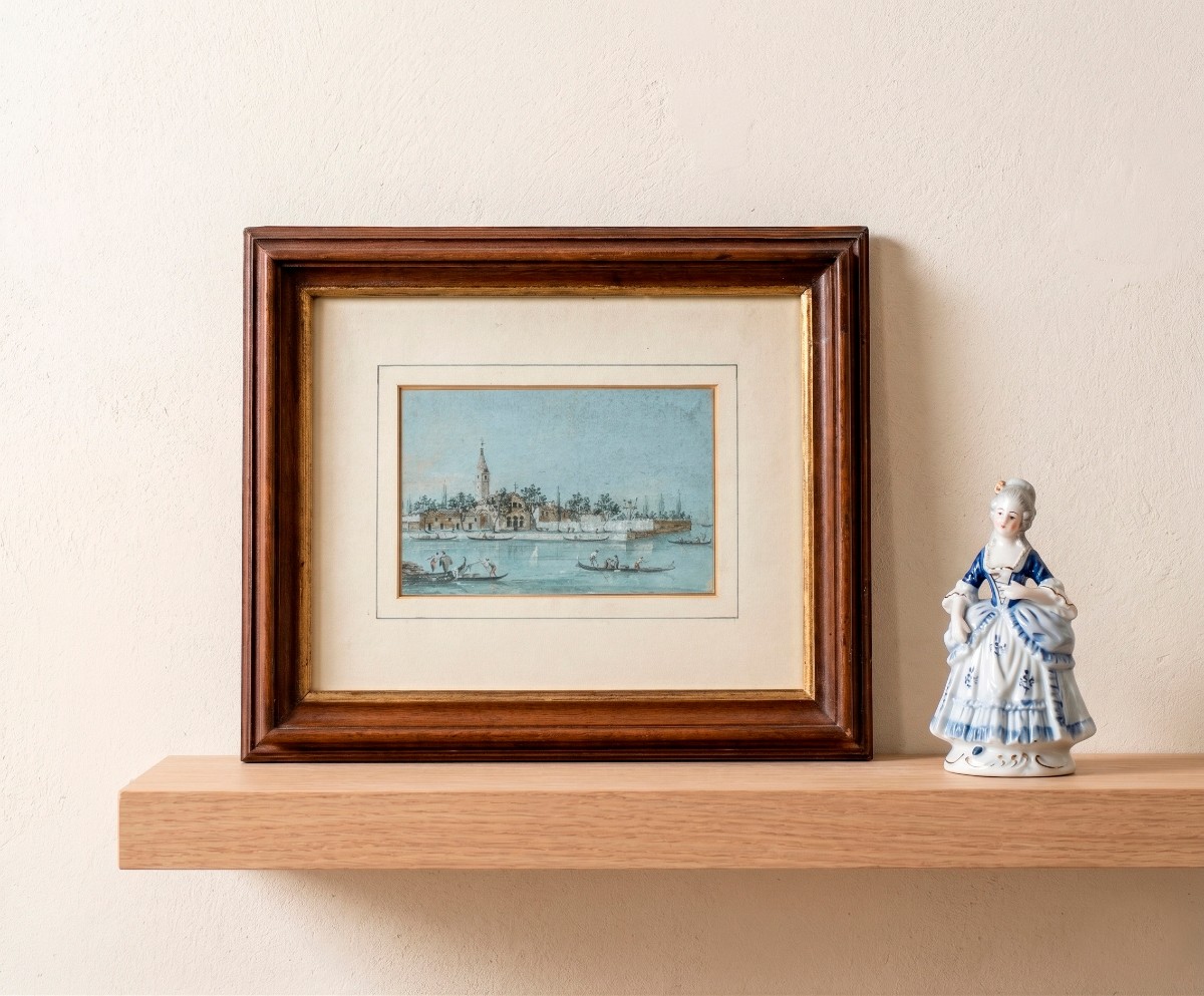 Giacomo Guardi (Venezia 1764 - 1835) - Venezia, veduta dell'isola di S. Francesco del Deserto.-photo-4