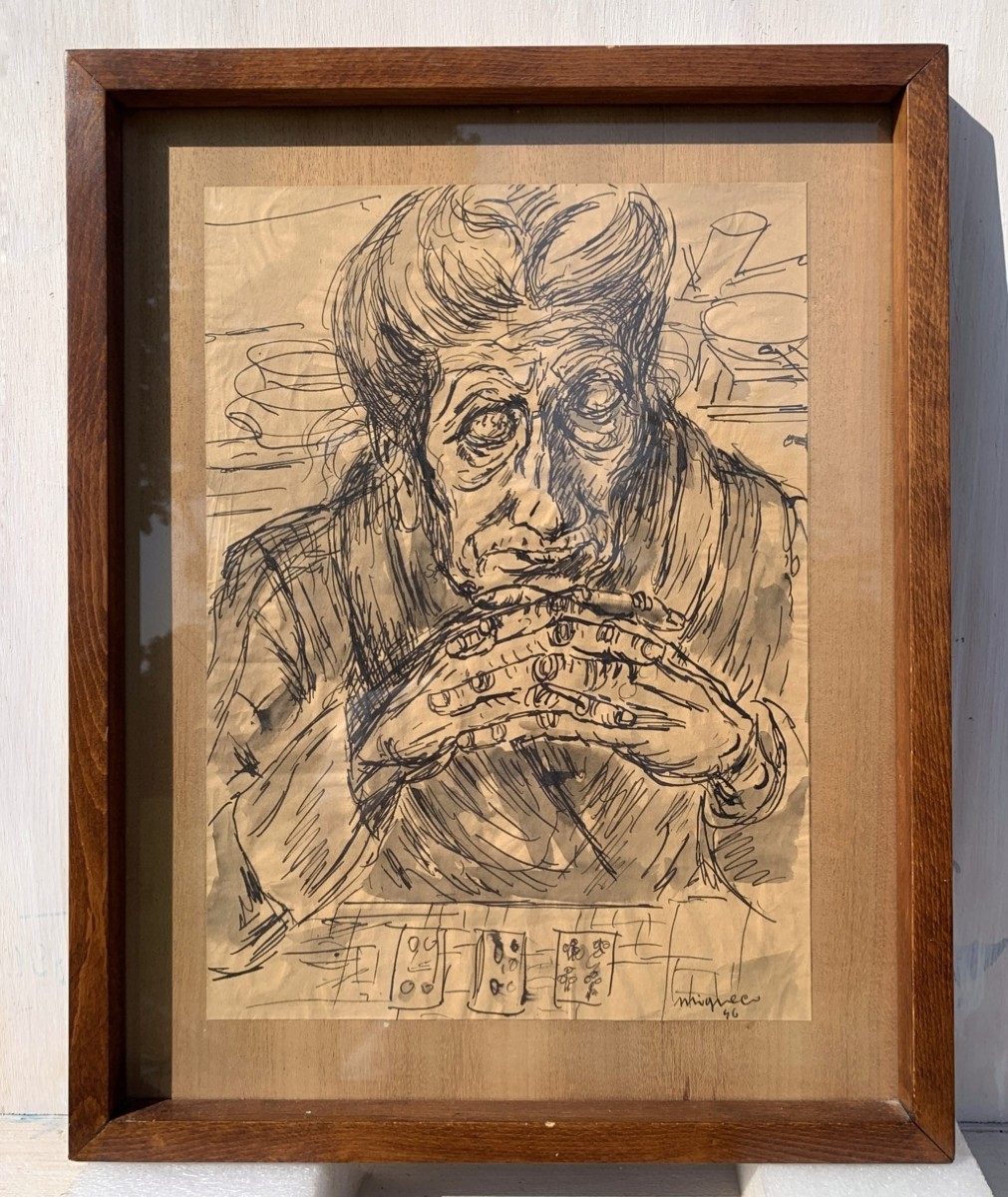 Giuseppe Migneco (Messina 1903 - Milano 1997) - La cartomante.-photo-2