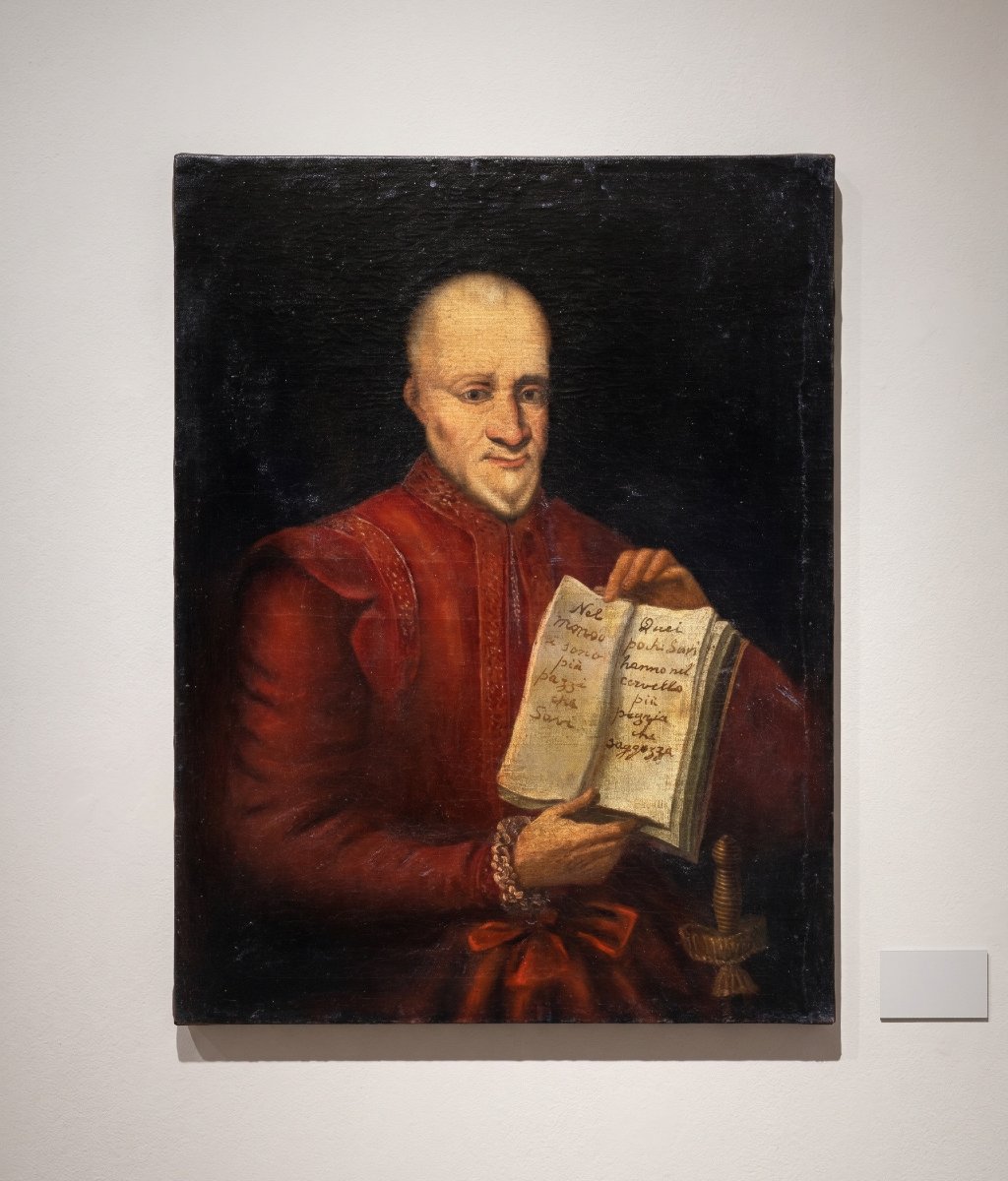 Pittore italiano (seconda metà XVIII secolo) - Ritratto di anziano con aforisma.-photo-4