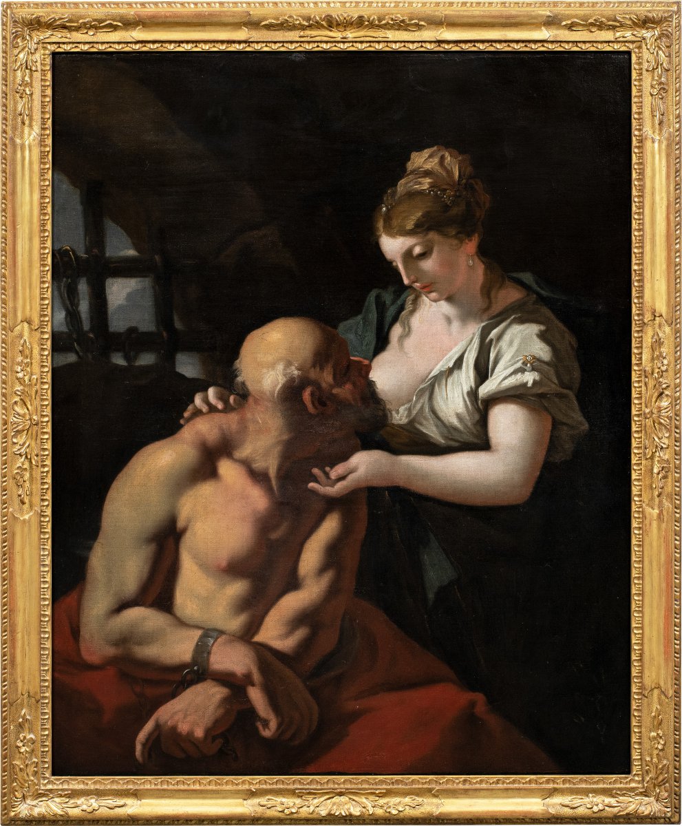 Giovanni Antonio Pellegrini (Venezia 1675 - Venezia 1741) - Carità Romana (Cimone e Pero).