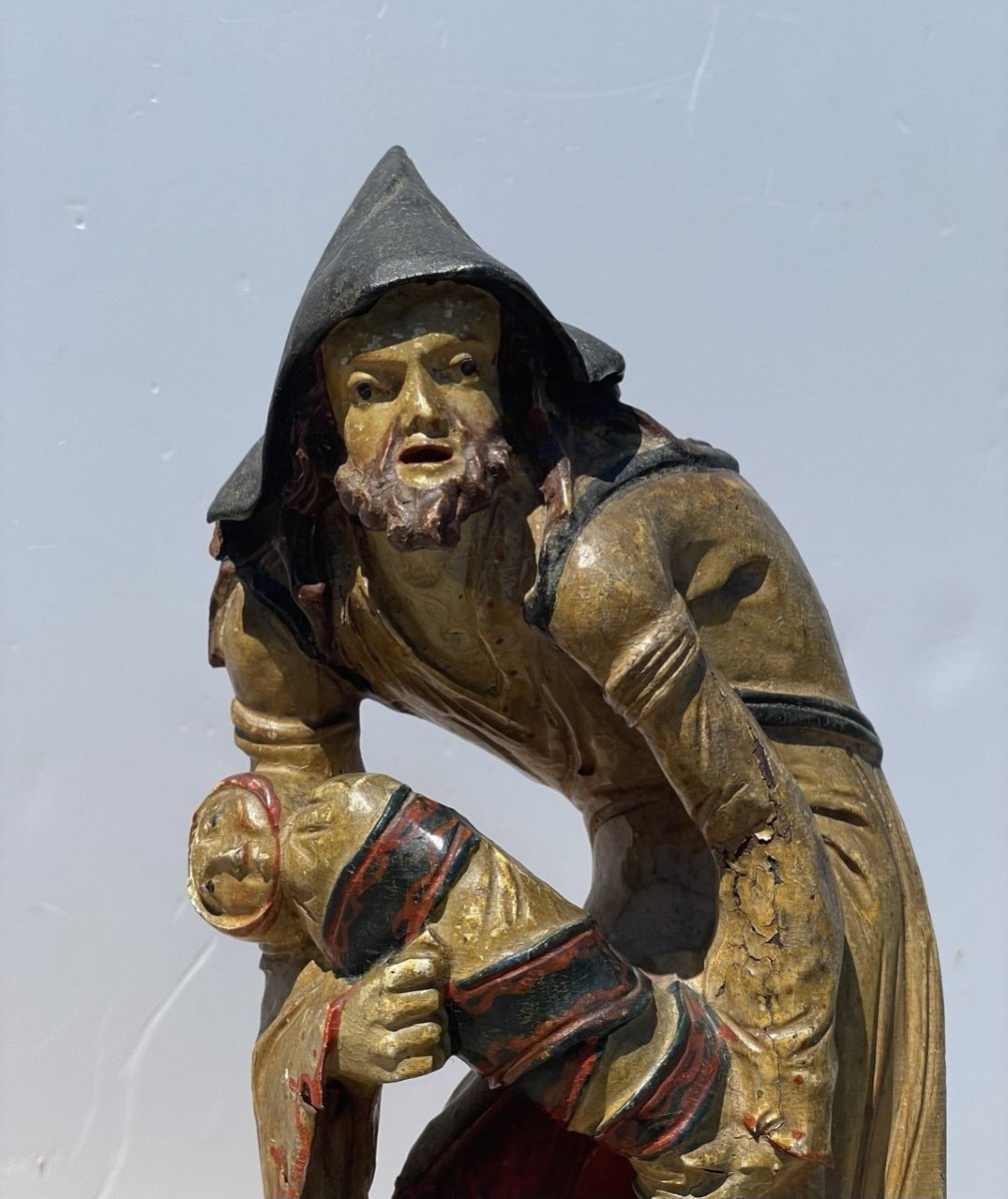 Scultore veneziano (XVIII secolo) - Tre figure di pitocchi.-photo-1
