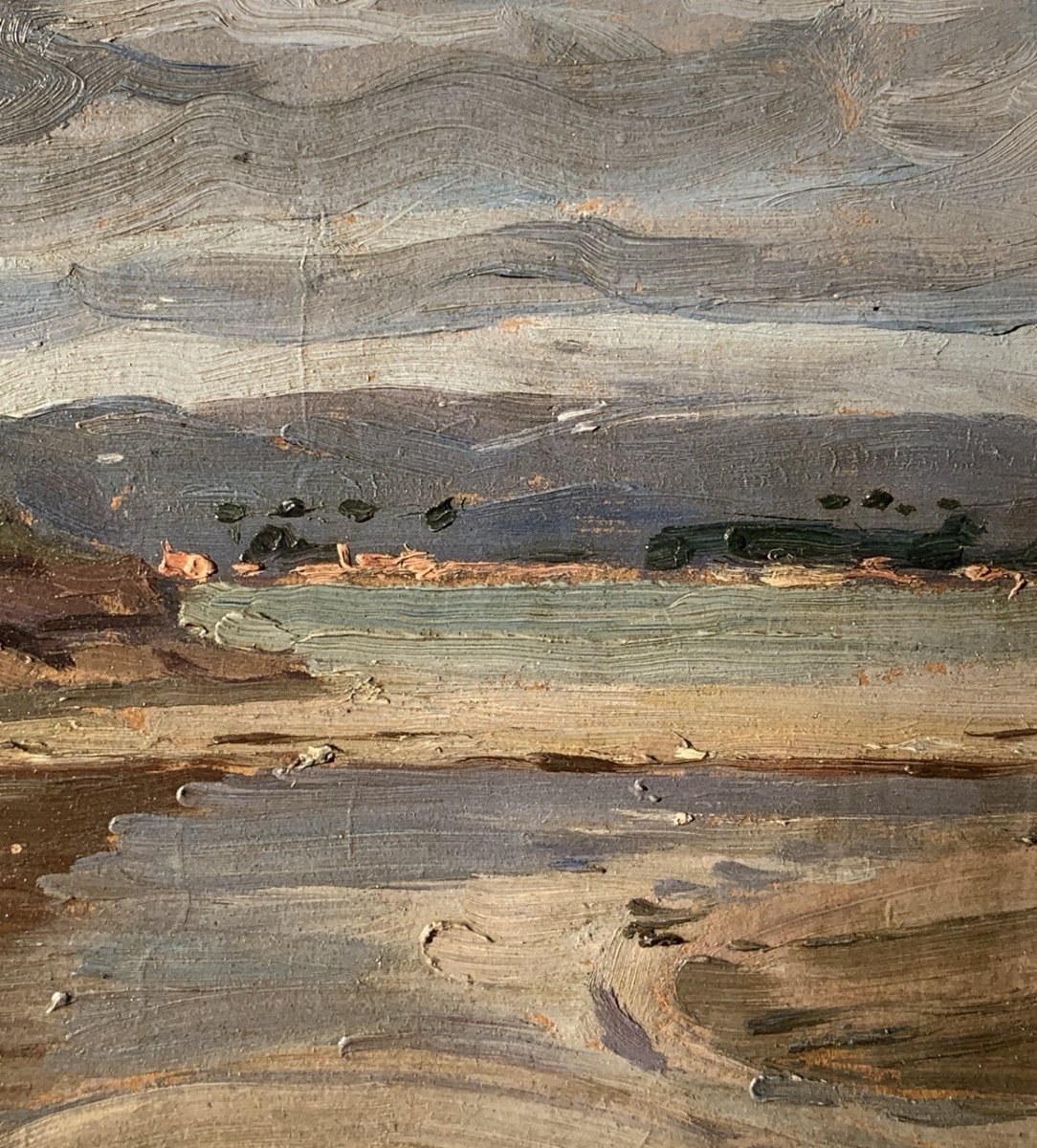 Ottone Zorlini (Treviso 1891 - San Paolo 1967) - Paesaggio con lago e montagne.-photo-3