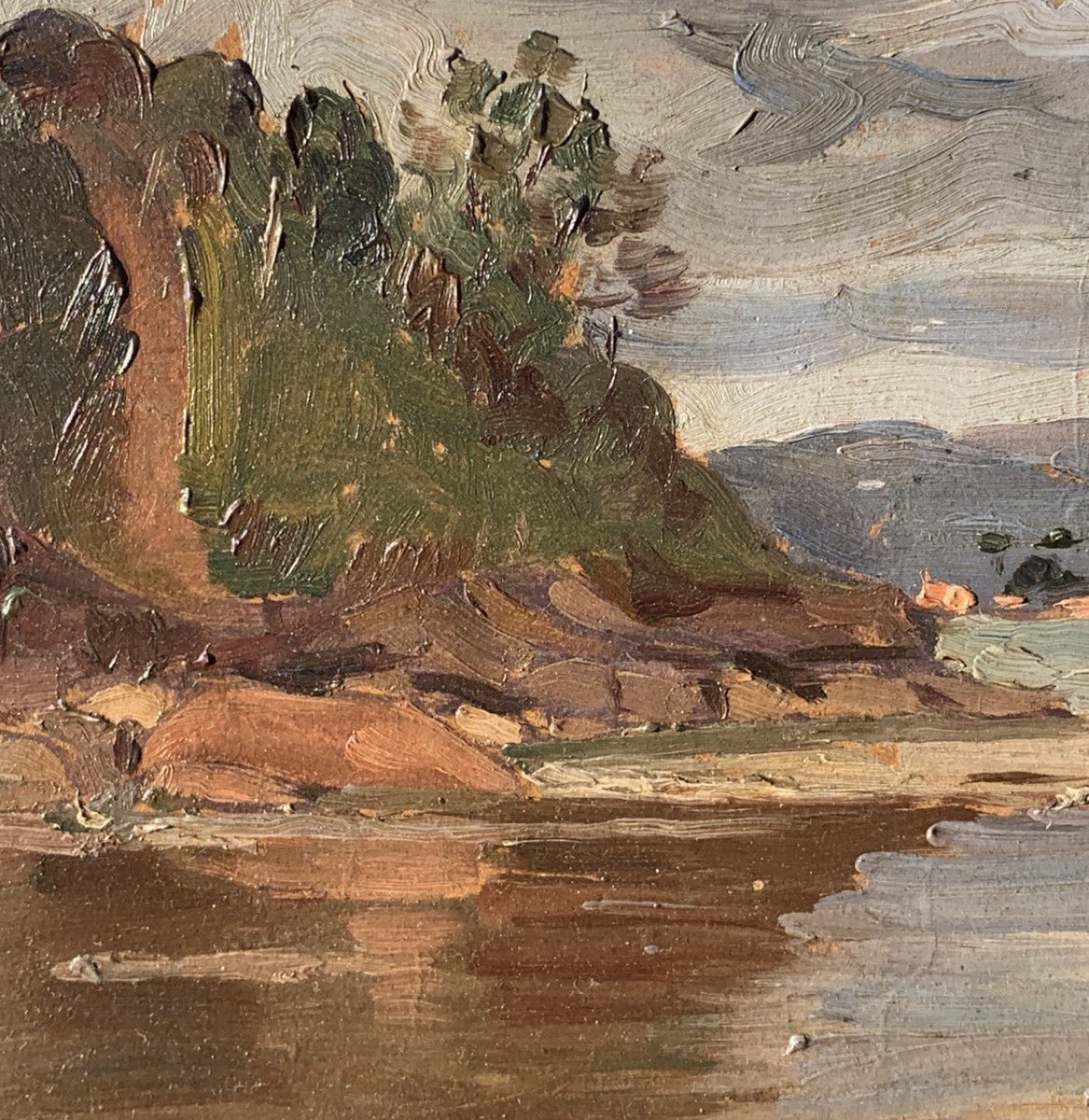Ottone Zorlini (Treviso 1891 - San Paolo 1967) - Paesaggio con lago e montagne.-photo-1