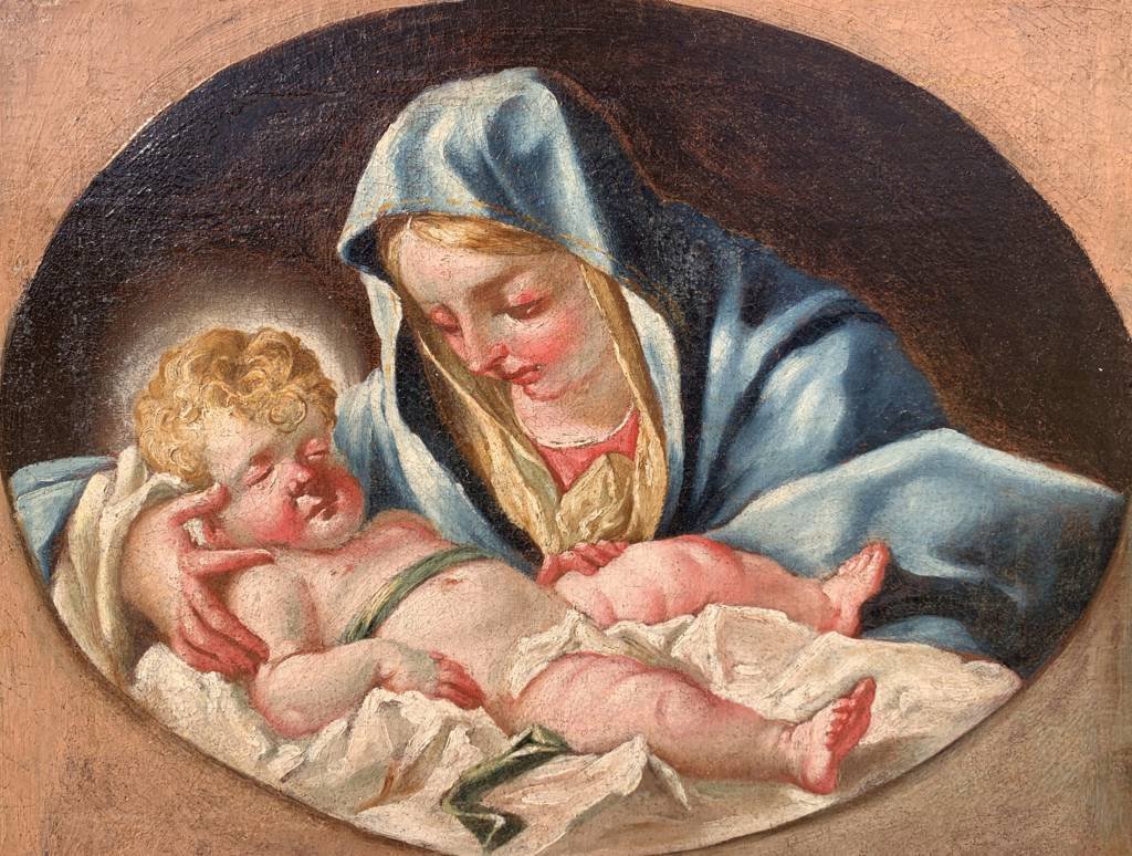 Pittore veneto (XVIII secolo) - Madonna con Bambino.-photo-1