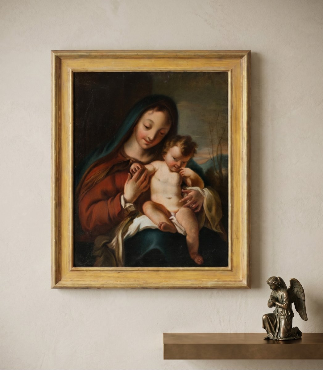 Bottega di Nicola Grassi (Zuglio 1682 - Venezia 1748) - Madonna con Bambino.-photo-4