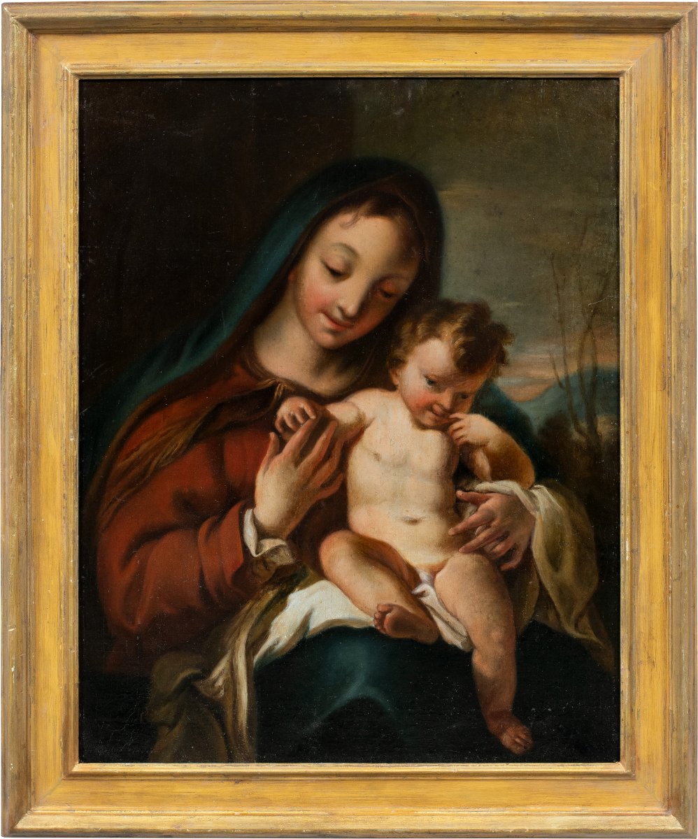 Bottega di Nicola Grassi (Zuglio 1682 - Venezia 1748) - Madonna con Bambino.