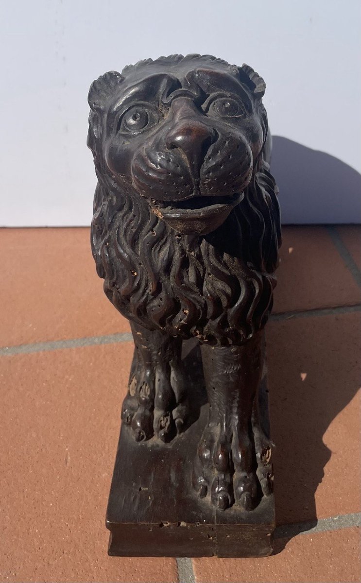 Scultore italiano (XVI secolo) - Leone in posa araldica.-photo-1
