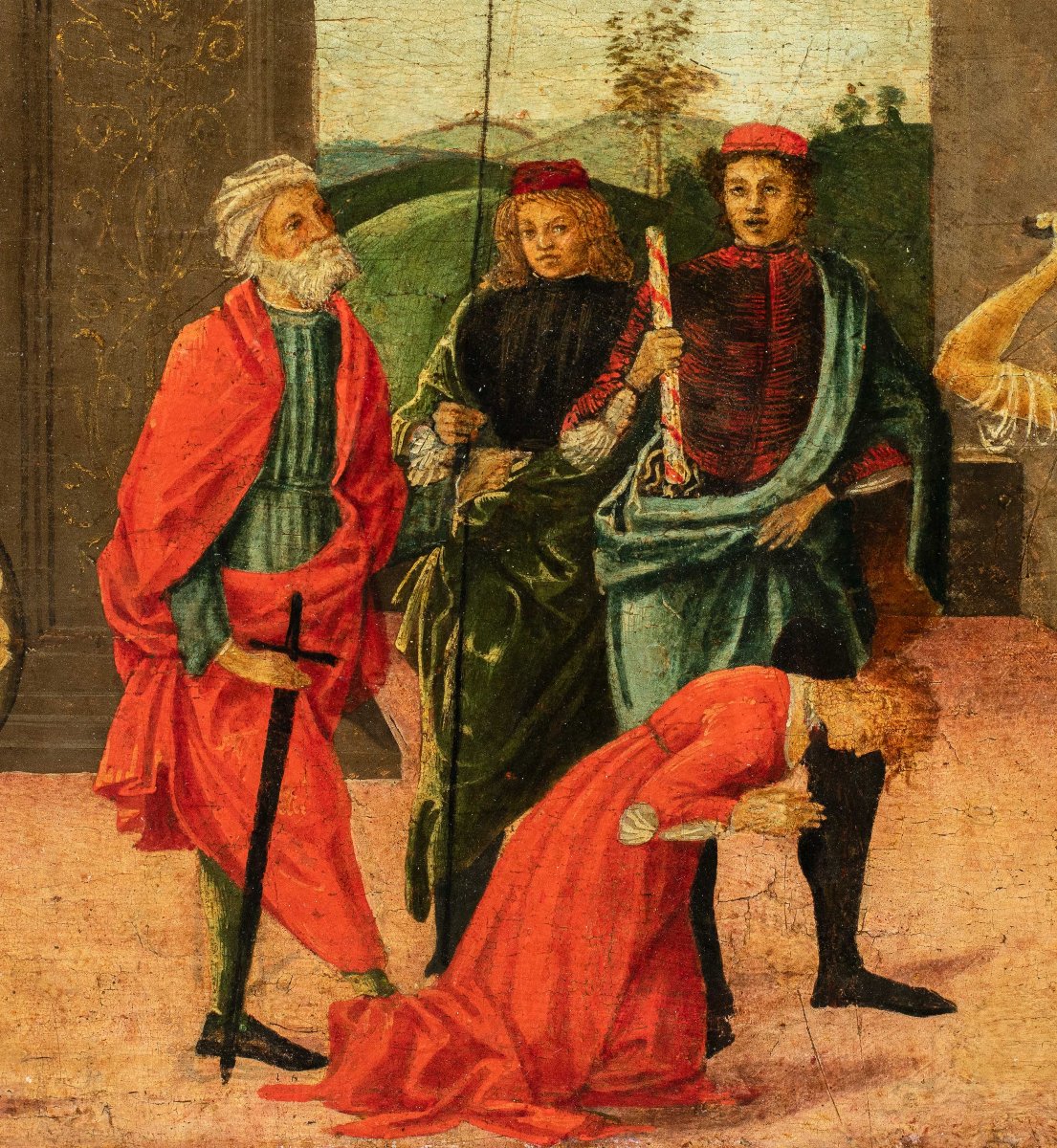Vincenzo di Antonio Frediani (Lucca 1481 - 1504) - Predella con la decollazione di una santa.-photo-2