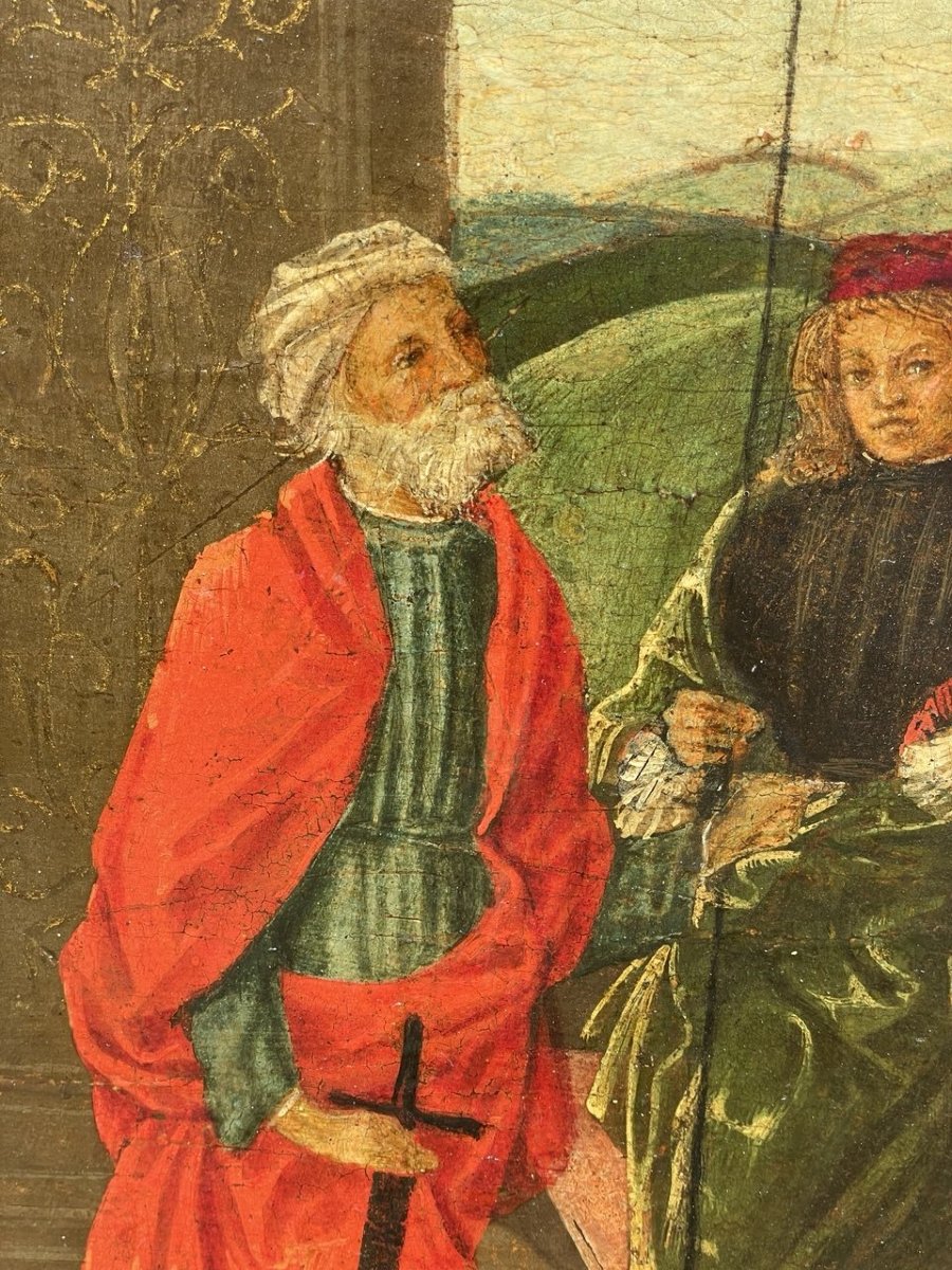 Vincenzo di Antonio Frediani (Lucca 1481 - 1504) - Predella con la decollazione di una santa.-photo-5