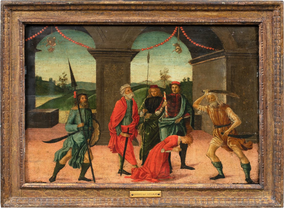 Vincenzo di Antonio Frediani (Lucca 1481 - 1504) - Predella con la decollazione di una santa.