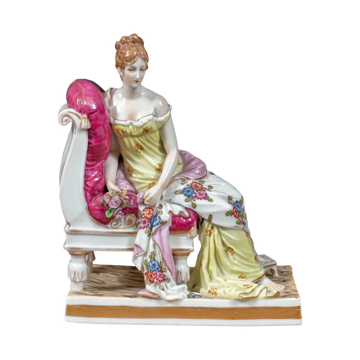 Manifattura tedesca (fine XIX secolo) - Madame Juliette Récamier adagiata su una chaise longue.