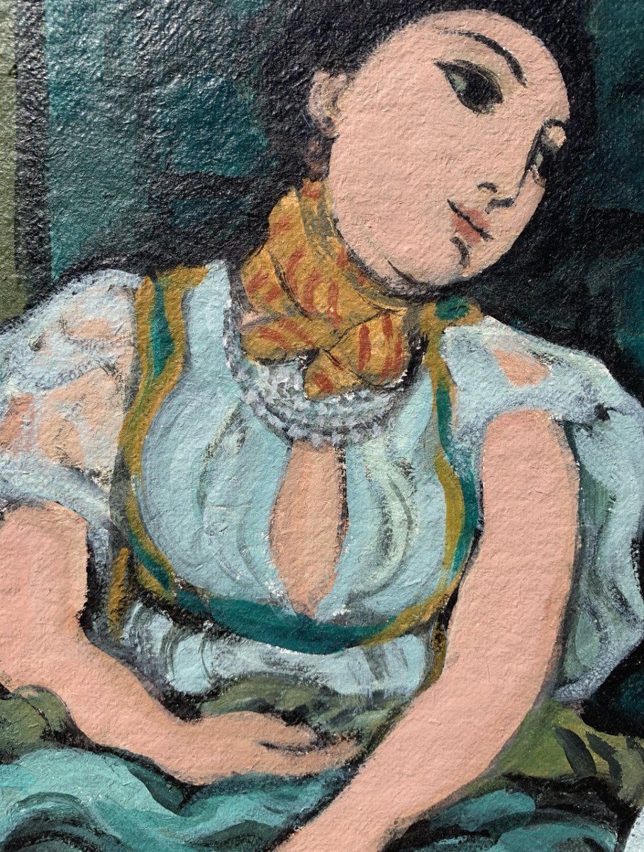 Domenico Cantatore (Ruvo di Puglia 1906 - Parigi 1998) - Odalisca (omaggio a Delacroix).-photo-1