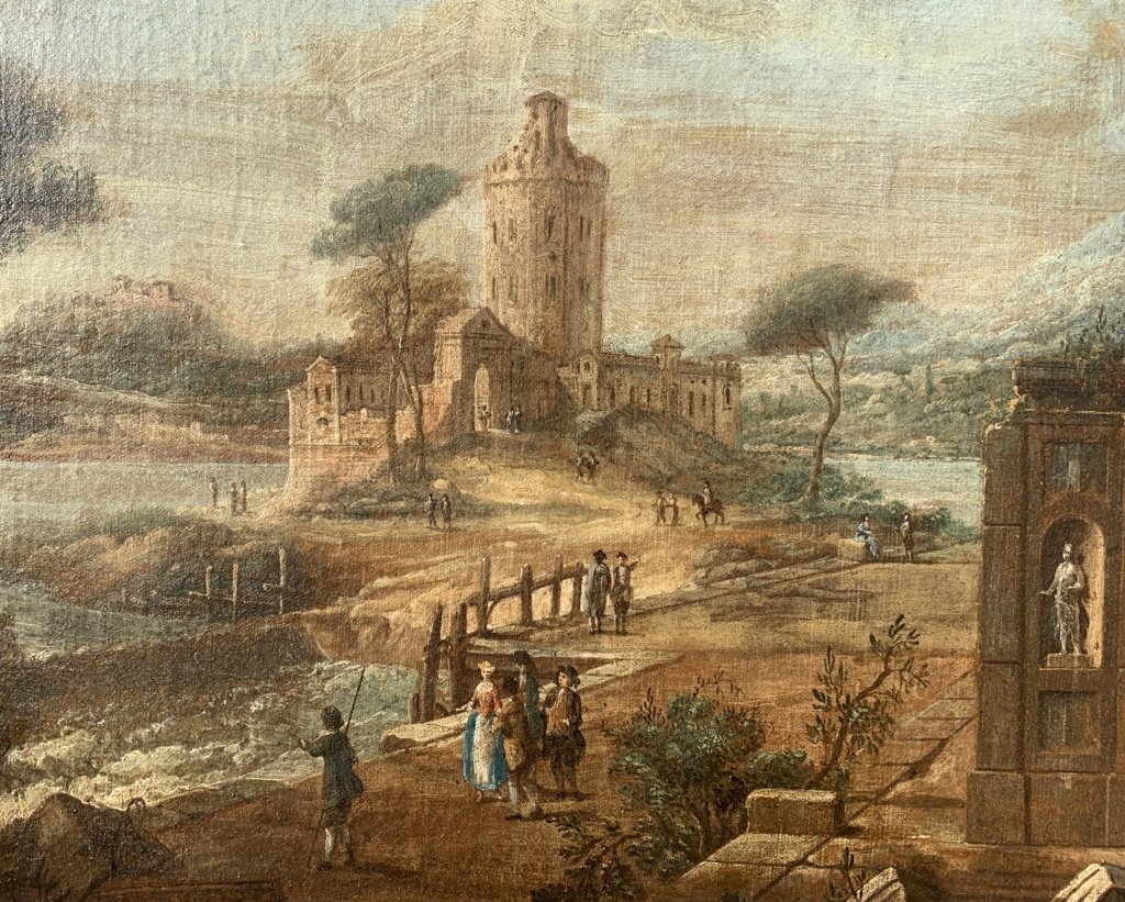 Francesco Battaglioli (Modena 1710 ca. - Venezia post 1796) - Capriccio architettonico.-photo-2