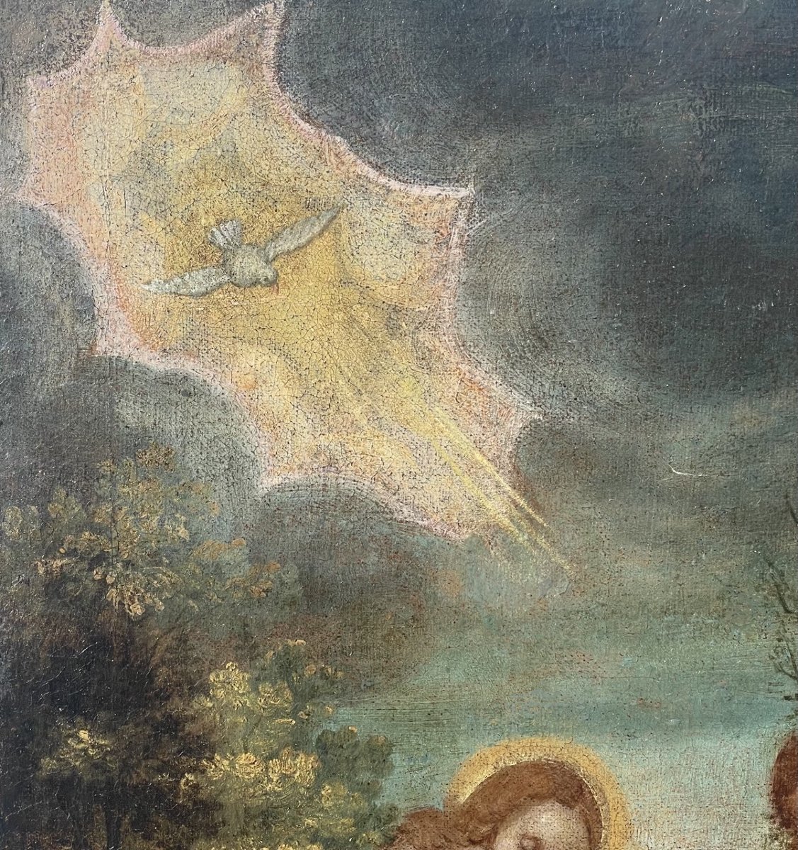 Bottega di Jacopo Palma il Giovane (Venezia 1548 - Venezia 1628) - Battesimo di Cristo.-photo-1